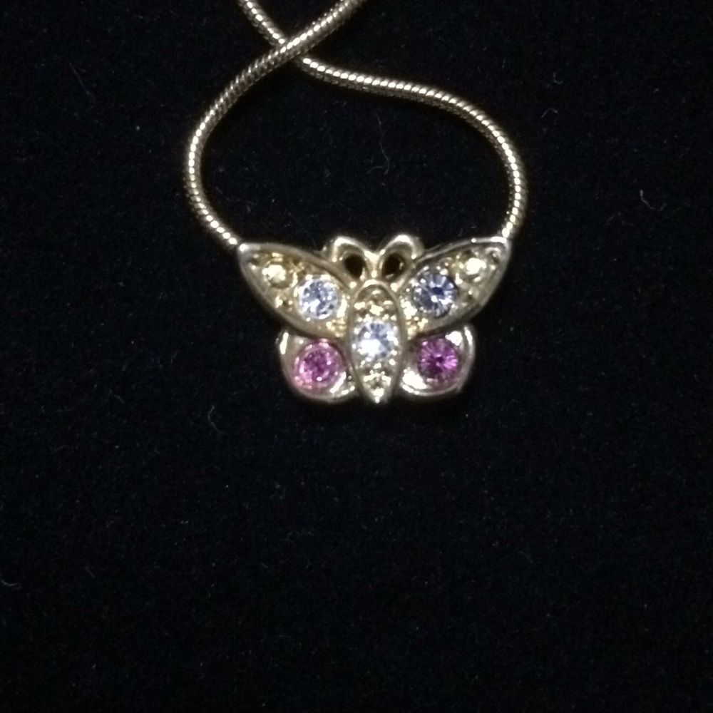 Gold pink and white butterfly